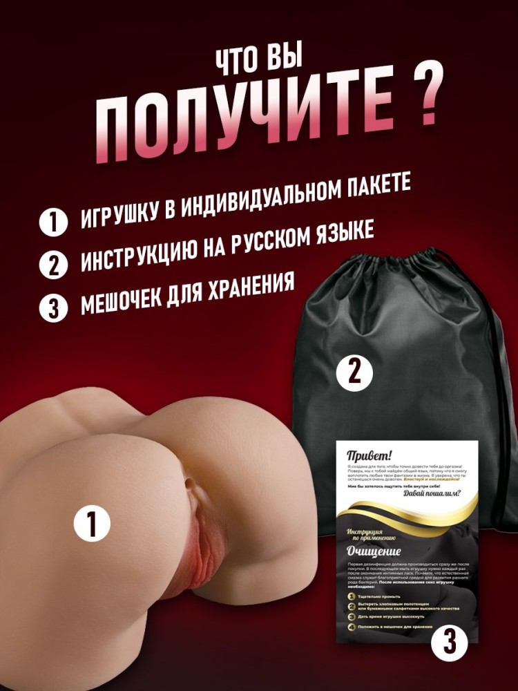 Реалистичный мастурбатор резиновая вагина анус Реалистичный мастурбатор резиновая вагина анус