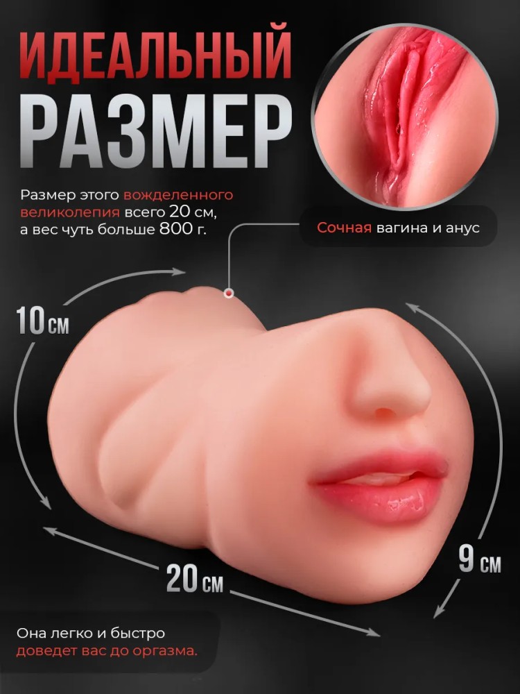 Мастурбатор для мужчин Рот и Вагина 3 в 1 Реалистичный 18+ Мастурбатор для мужчин Рот и Вагина 3 в 1 Реалистичный 18+