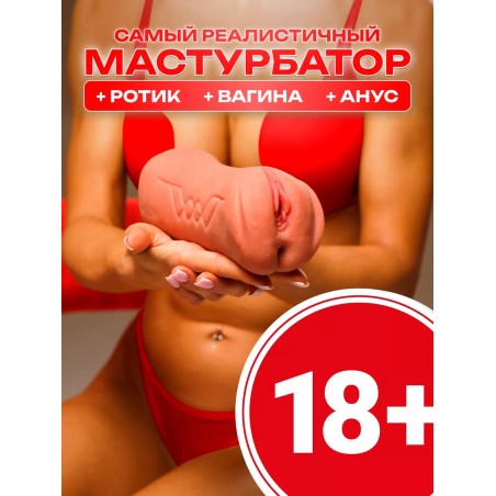 Мастурбатор Реалистичный Рот и Вагина 3 в 1