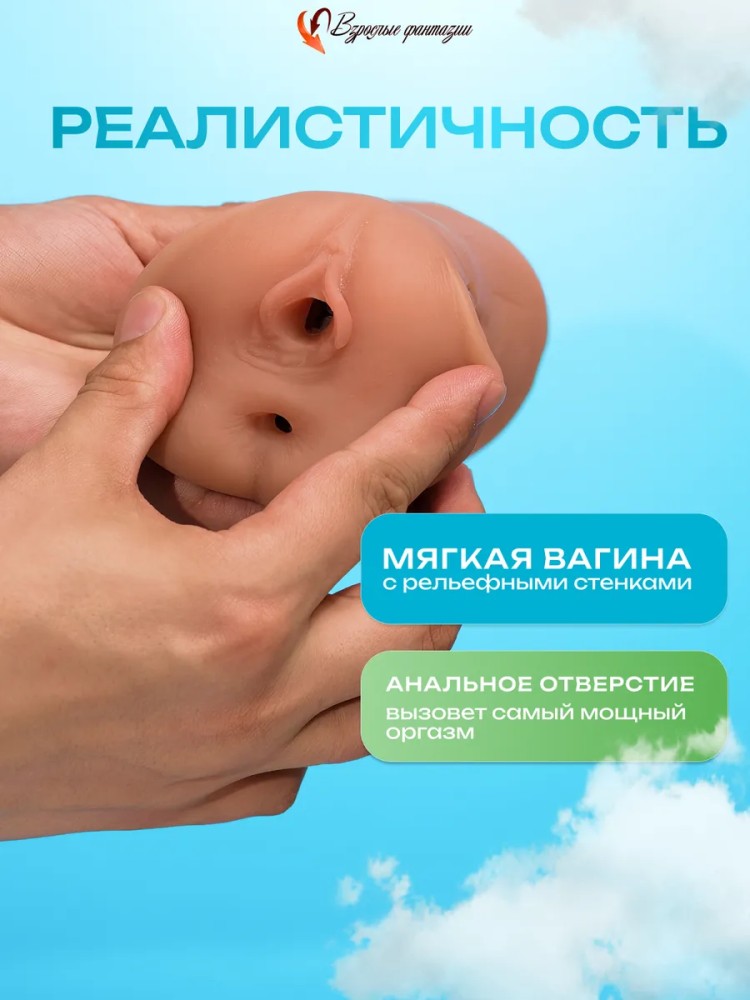 Мастурбатор для мужчин Реалистичный Рот и Вагина 3 в 1 18+