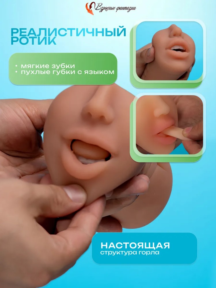 Мастурбатор для мужчин Реалистичный Рот и Вагина 3 в 1 18+