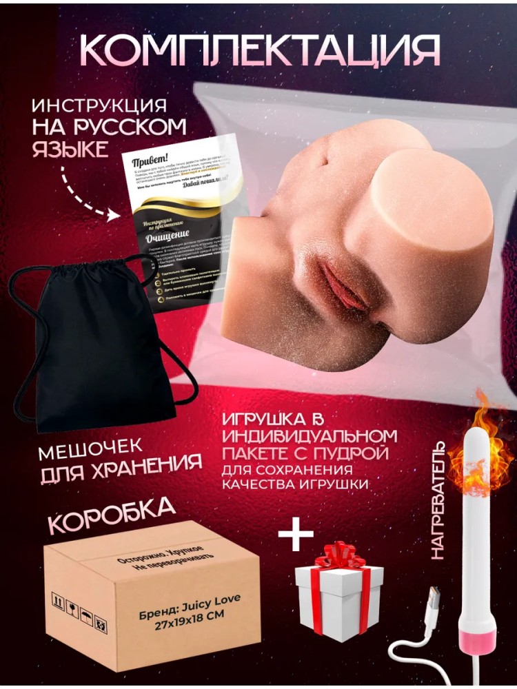 Реалистичный мастурбатор вагина и попка