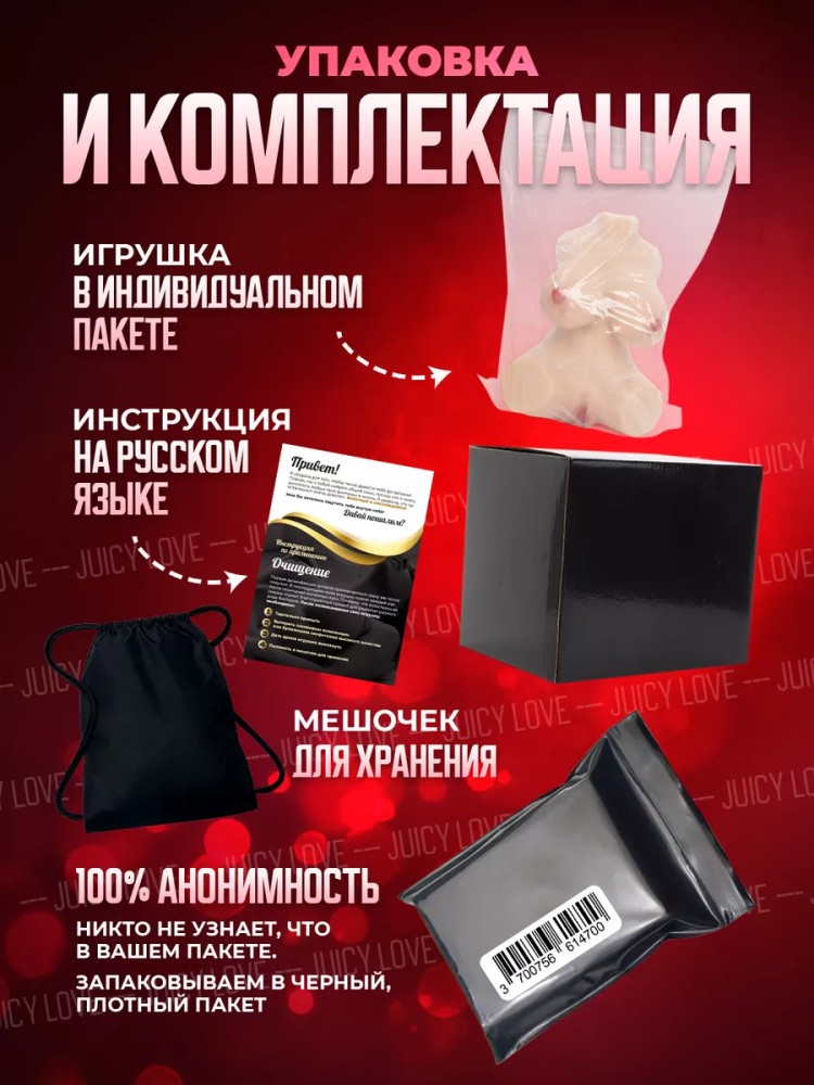 Реалистичный мастурбатор с вагиной и анусом Реалистичный мастурбатор с вагиной и анусом