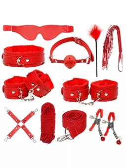 Эротический бдсм набор красный, 11 предметов